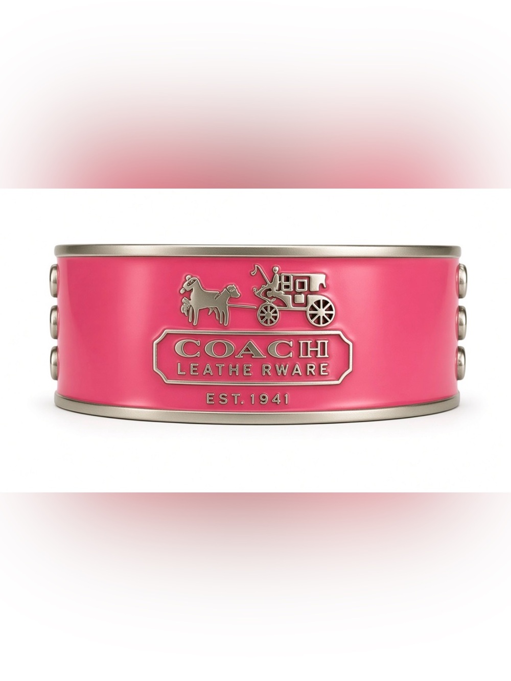COACH Pink Silver Logo Bracelet